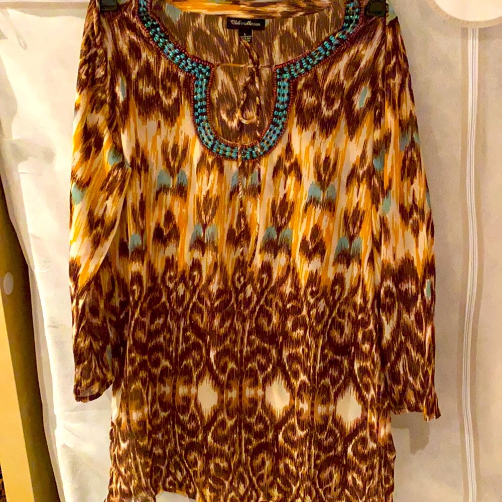Beautiful brown turquoise swim coverup